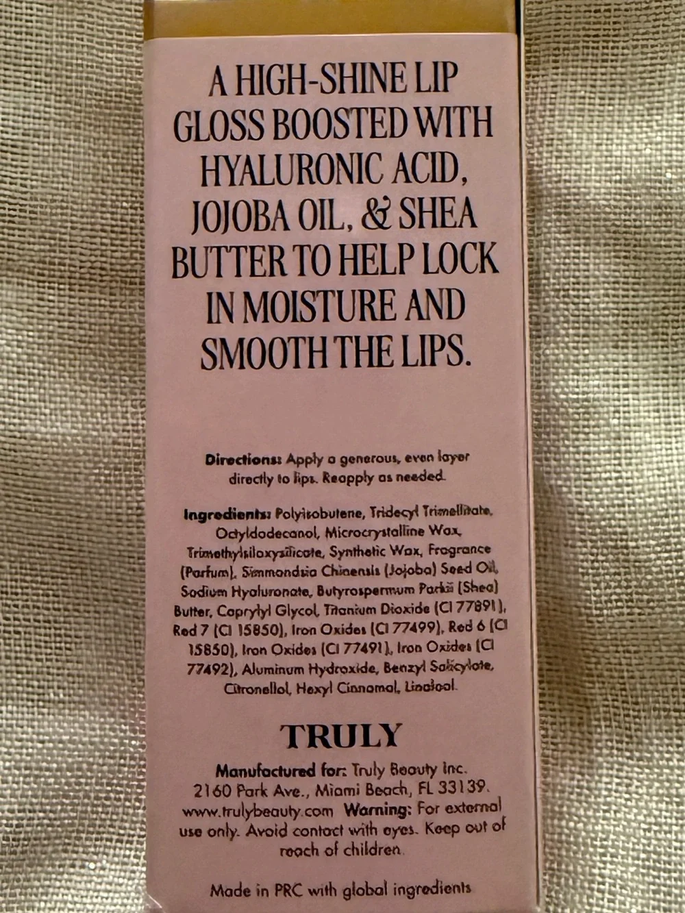 Truly Glazed Donut Hydrating Lip Gloss Mauve Pink 0.44 oz NIB Semi-Sheer